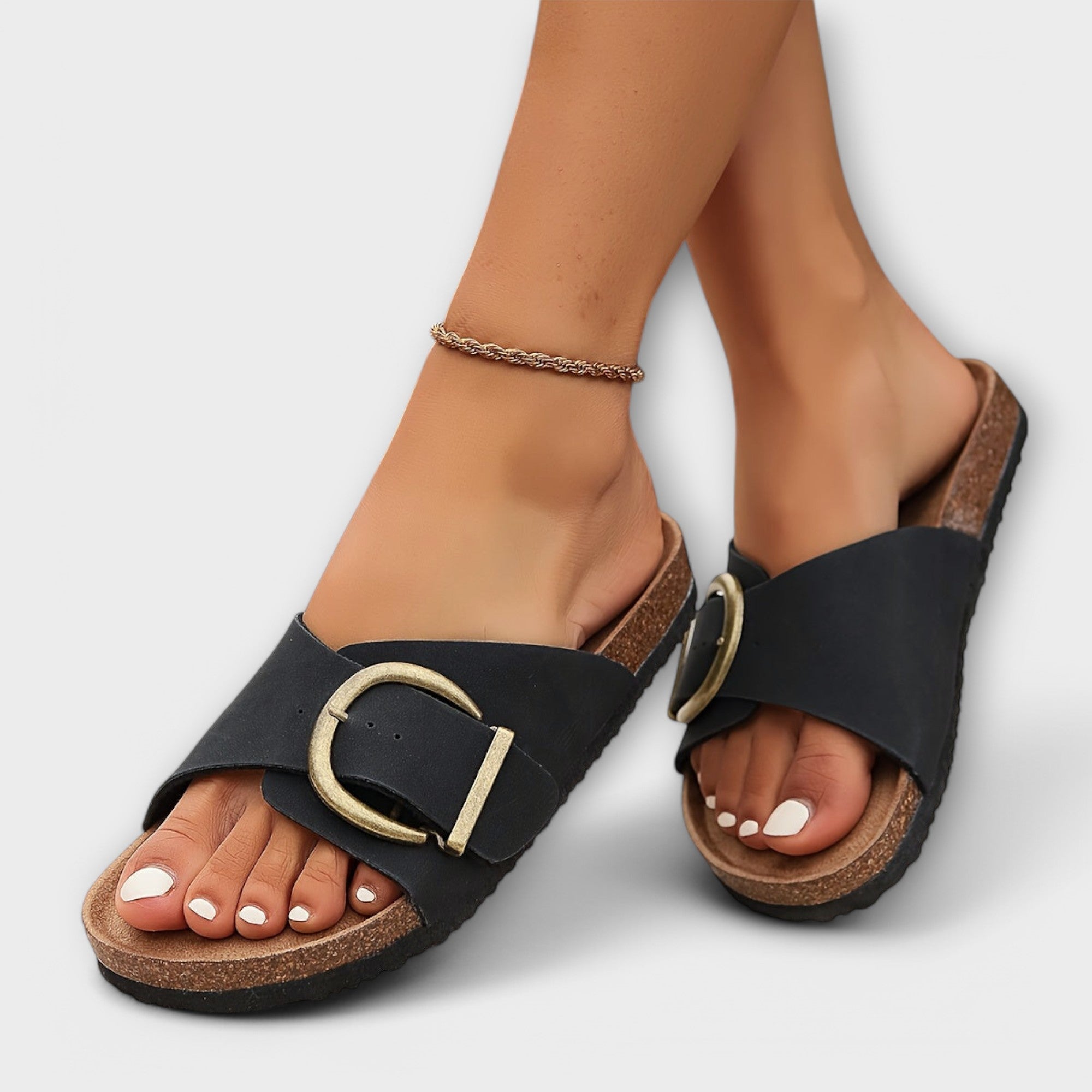 Margie™ Sandales en liège pour femmes avec design à lanières à boucles