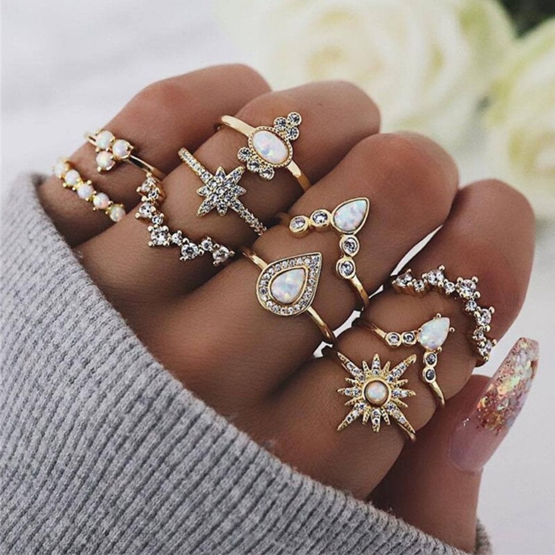 Ensemble premium unique avec 8 à 12 bagues