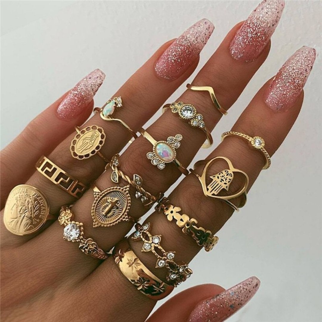 Ensemble premium unique avec 8 à 12 bagues
