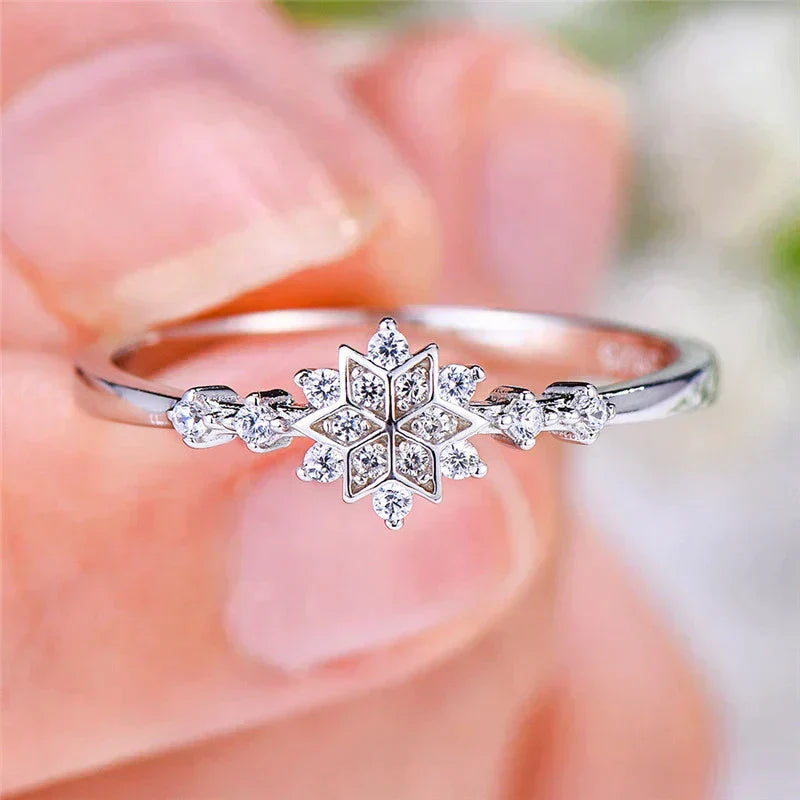 Bague en flocons de neige en argent sterling 925