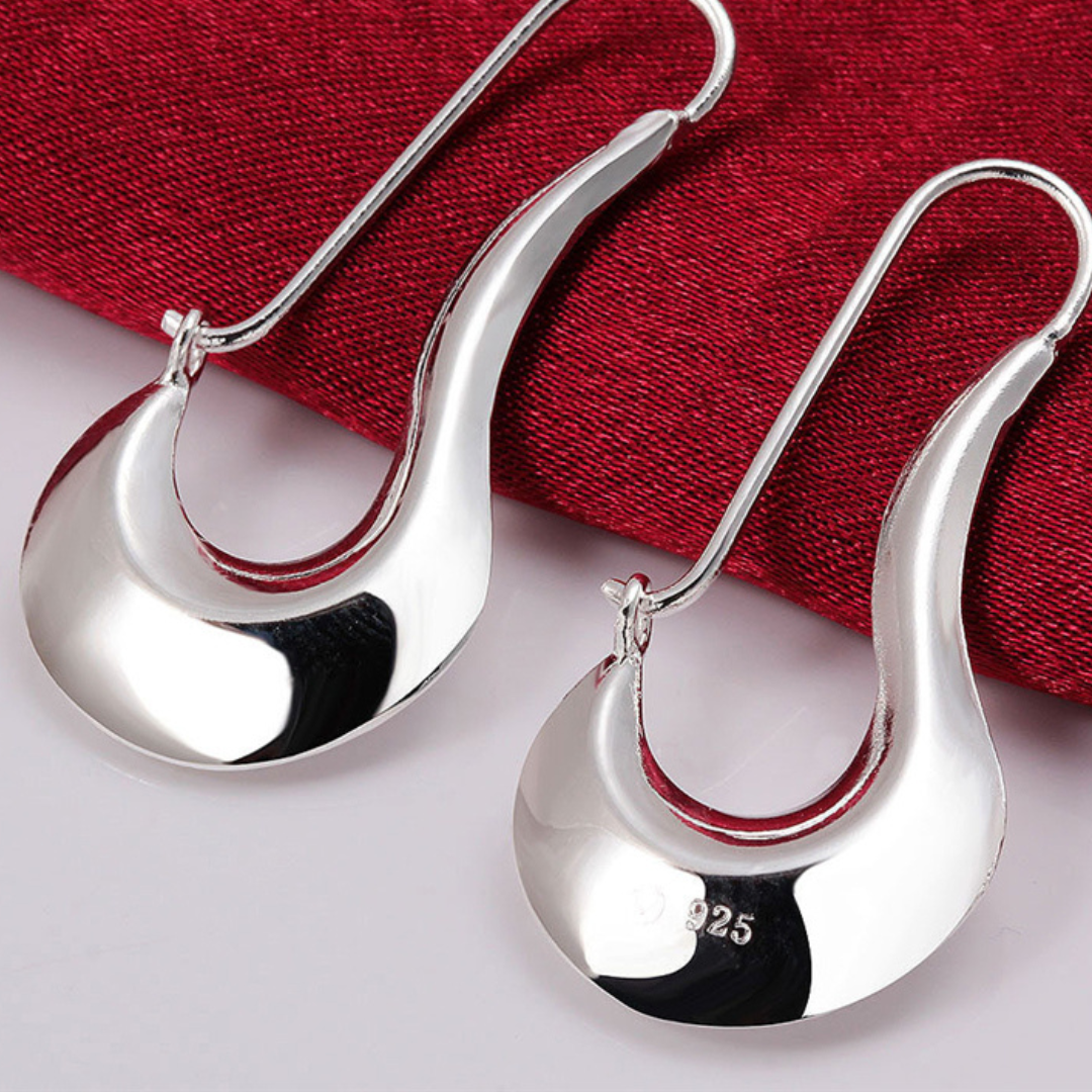 Boucles d'oreilles de style moderniste en argent 925 poli