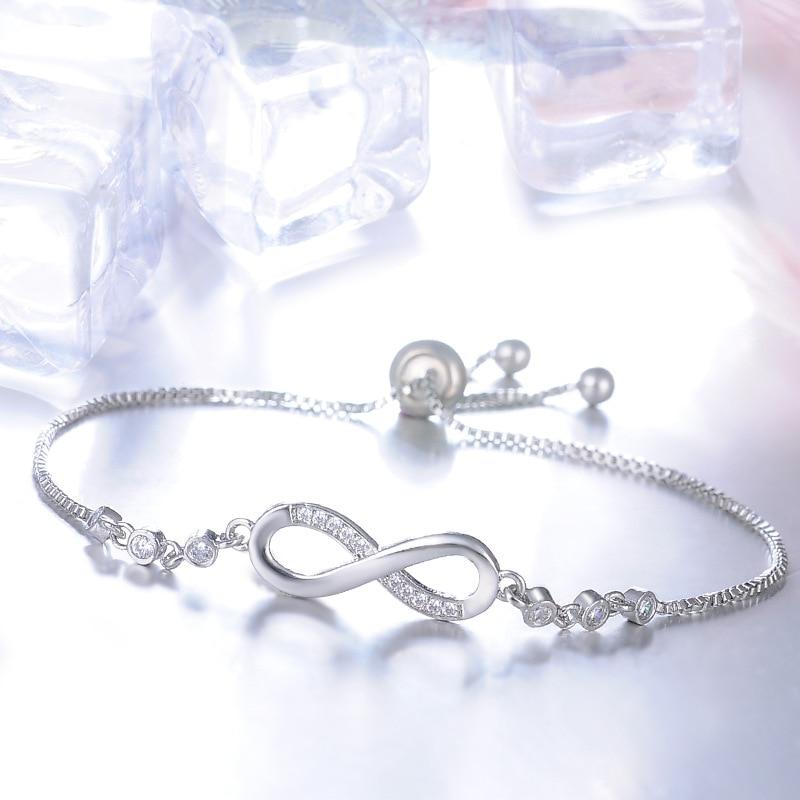 Bracelet infini ajustable en argent