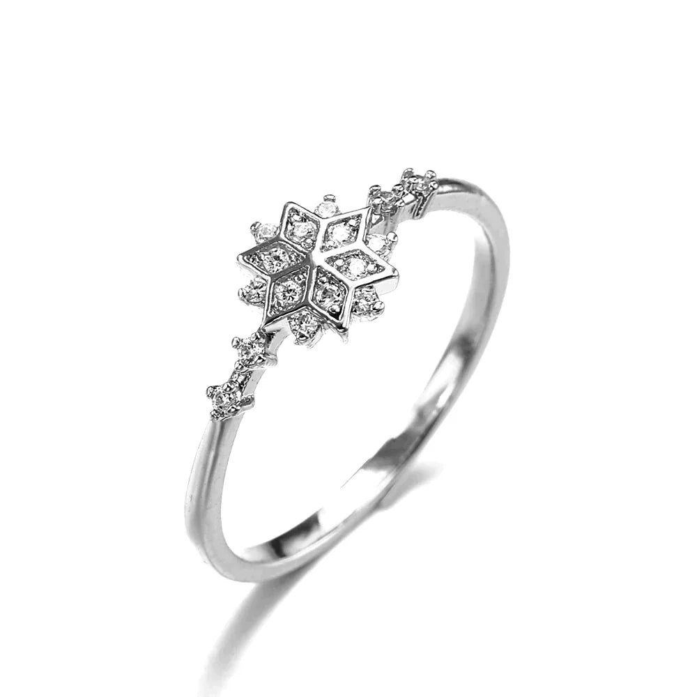 Bague en flocons de neige en argent sterling 925