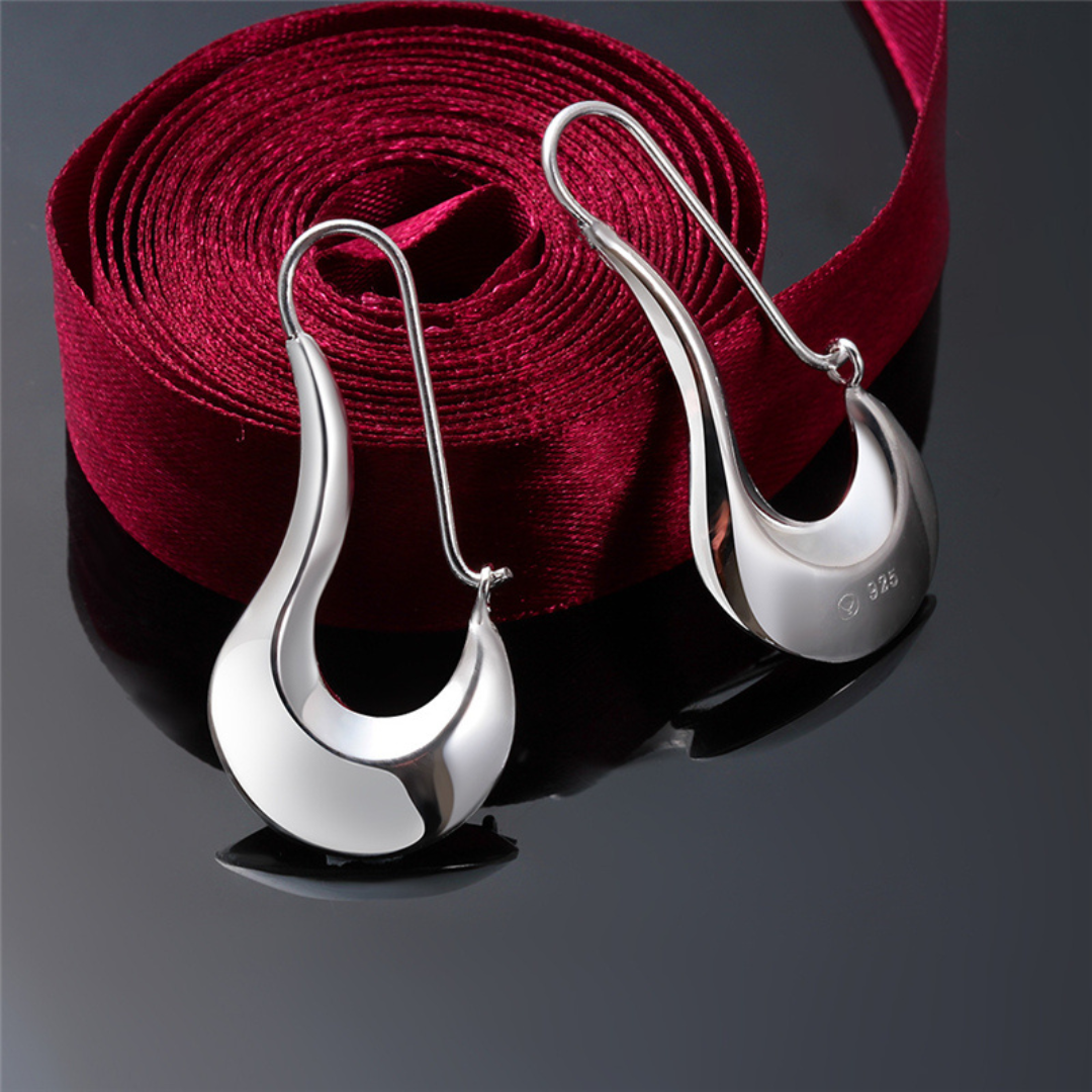 Boucles d'oreilles de style moderniste en argent 925 poli