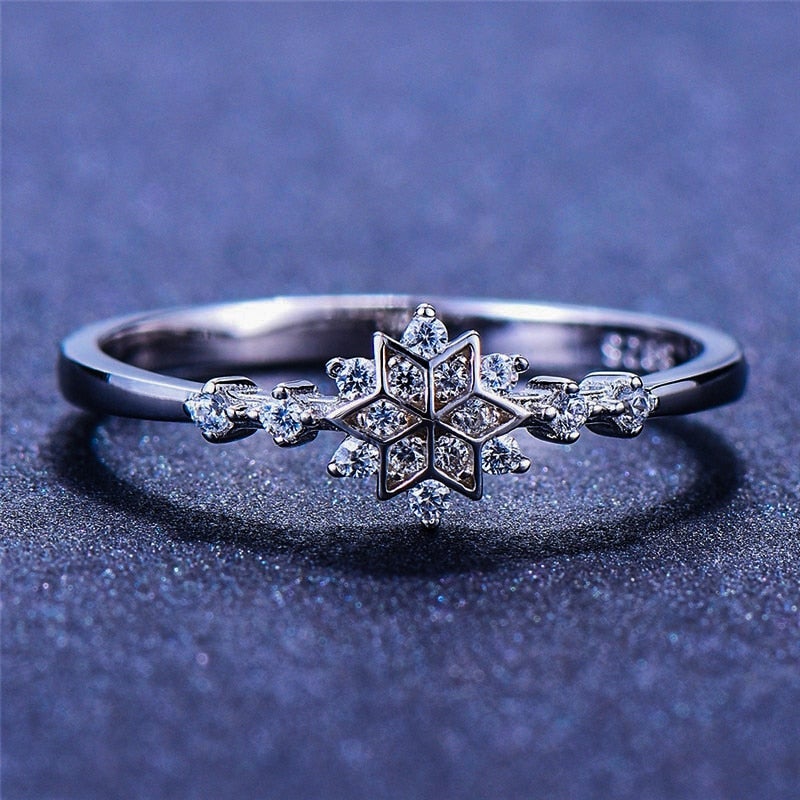 Bague en flocons de neige en argent sterling 925