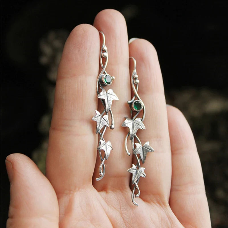 Boucles d'oreilles elfes avec cristal bleu