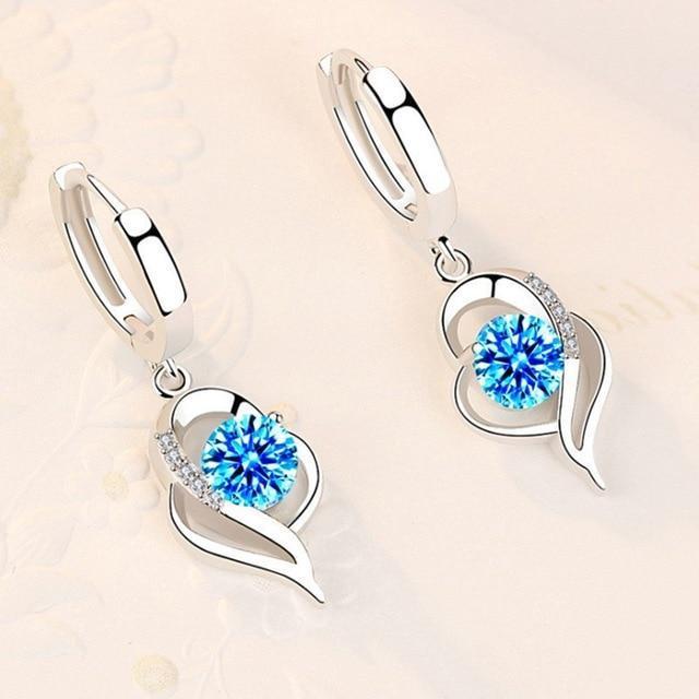 Boucles d'oreilles florales en argent sterling 925 et zirconium